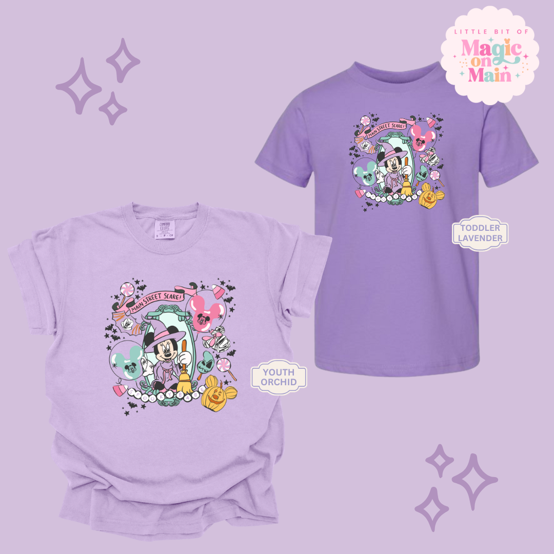 PRINTED NEON HALLOWEEN MINNIE - YOUTH/TODDLER