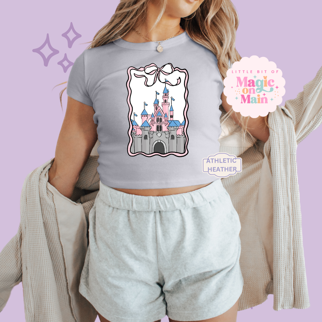 PRINTED DLAND COQUETTE - WOMENS CROPPED RIBBED BABY TEE