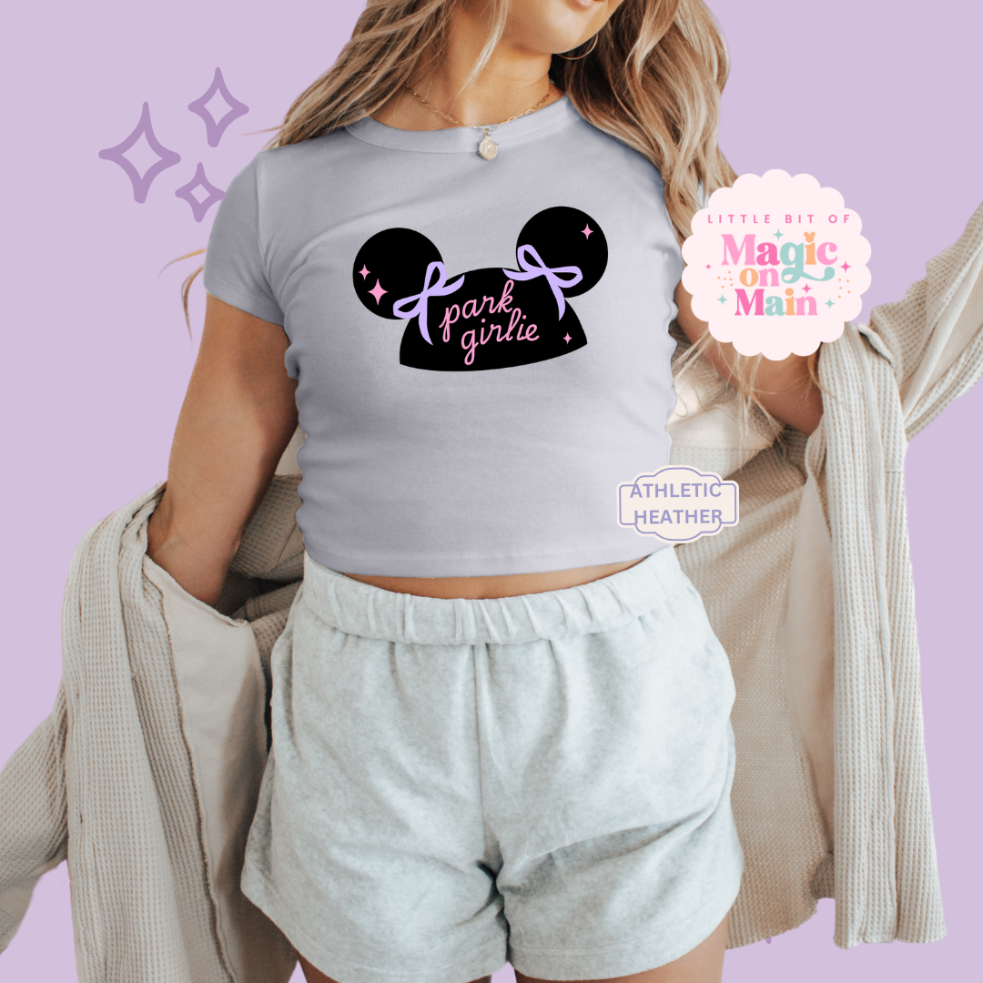 PRINTED PARK GIRLIE HAT - EXCLUSIVE TO MoM - WOMENS CROPPED RIBBED BABY TEE