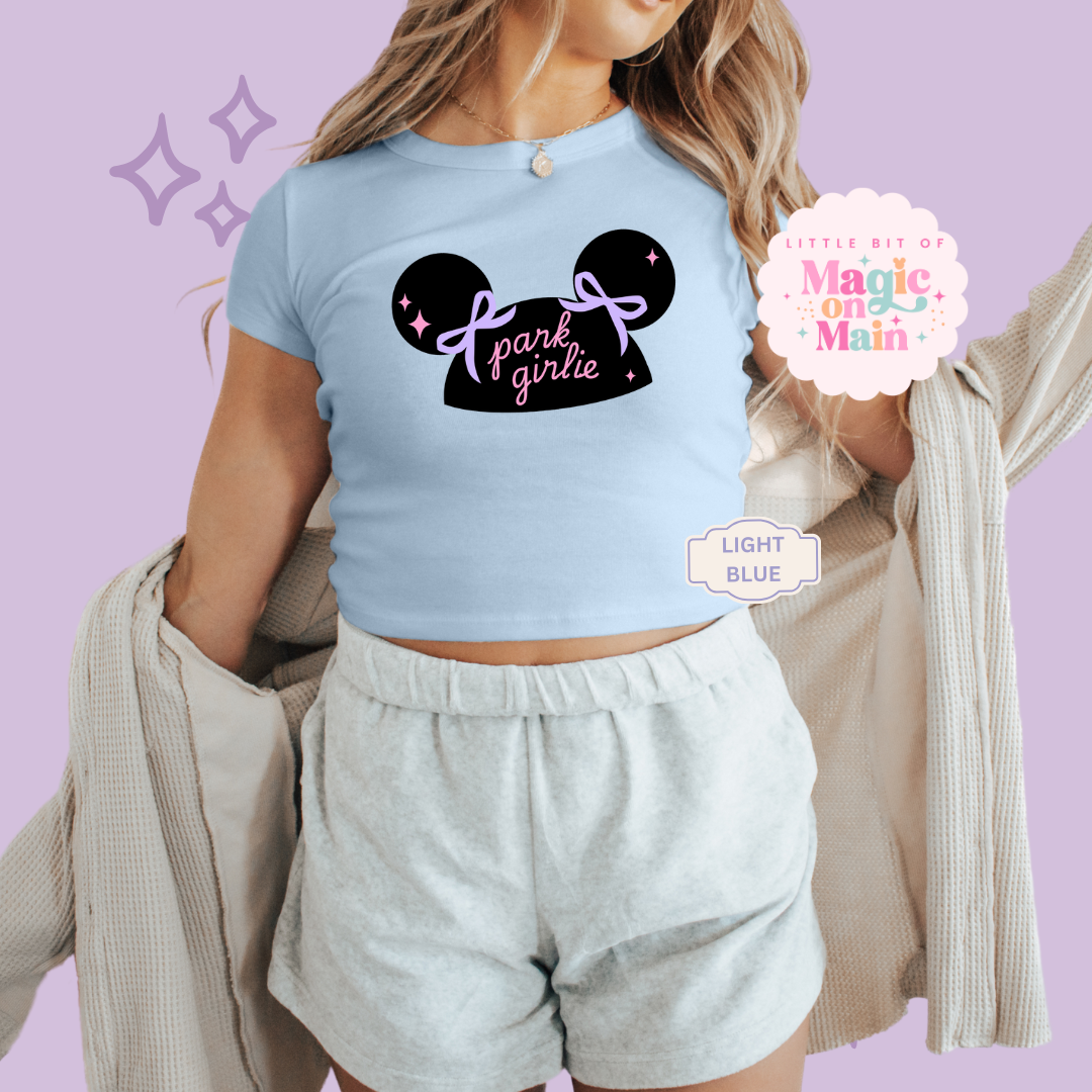 PRINTED PARK GIRLIE HAT - EXCLUSIVE TO MoM - WOMENS CROPPED RIBBED BABY TEE