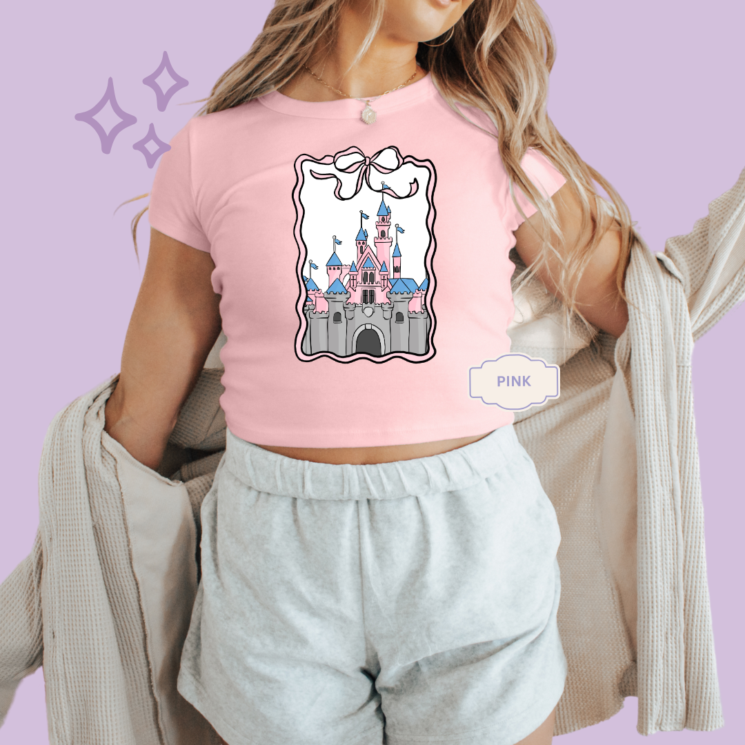 PRINTED DLAND COQUETTE - WOMENS CROPPED RIBBED BABY TEE