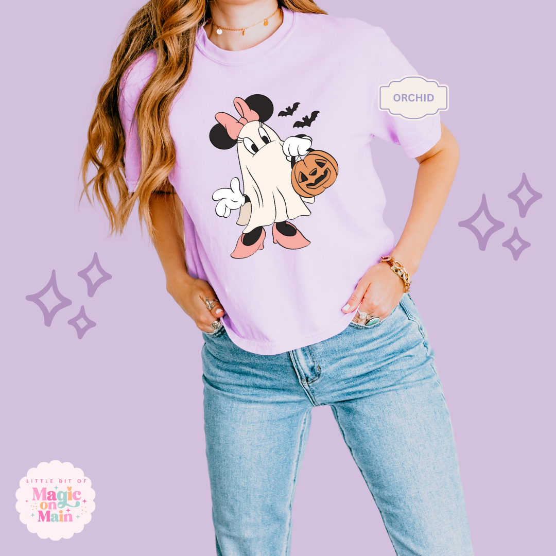 PRINTED GHOST MINNIE - WOMENS BOXY T-SHIRT