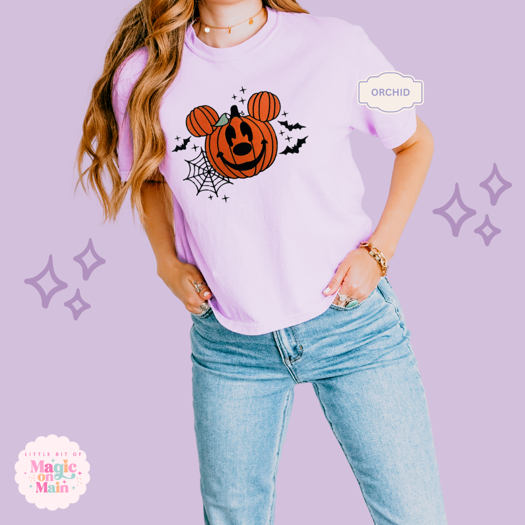 EMBROIDERED ORANGE PUMPKIN - EXCLUSIVE TO MoM - WOMENS BOXY T-SHIRT