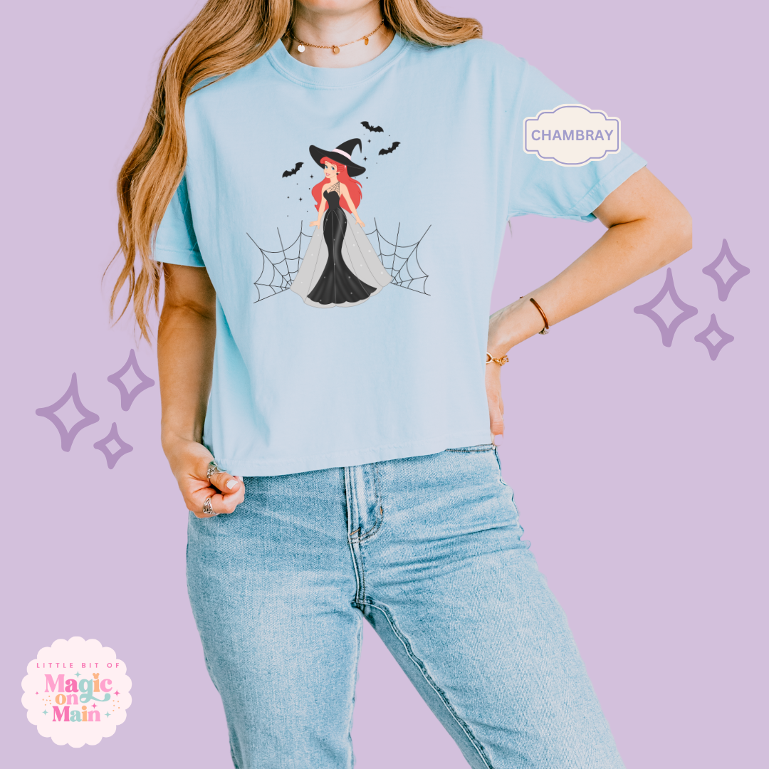 PRINTED SPOOKY ARIEL - WOMENS BOXY T-SHIRT