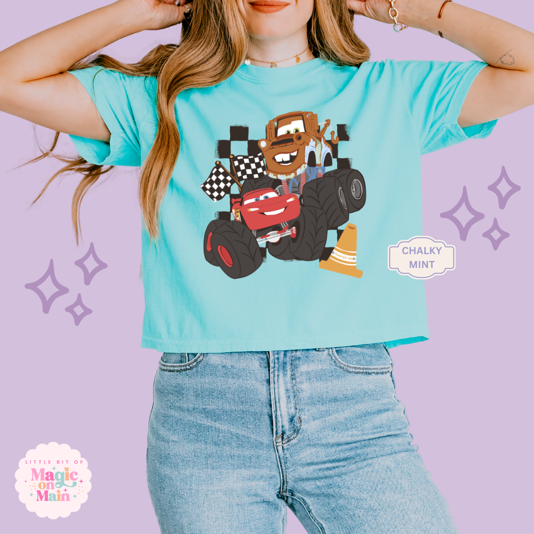 PRINTED CAR FRIENDS - WOMENS BOXY T-SHIRT