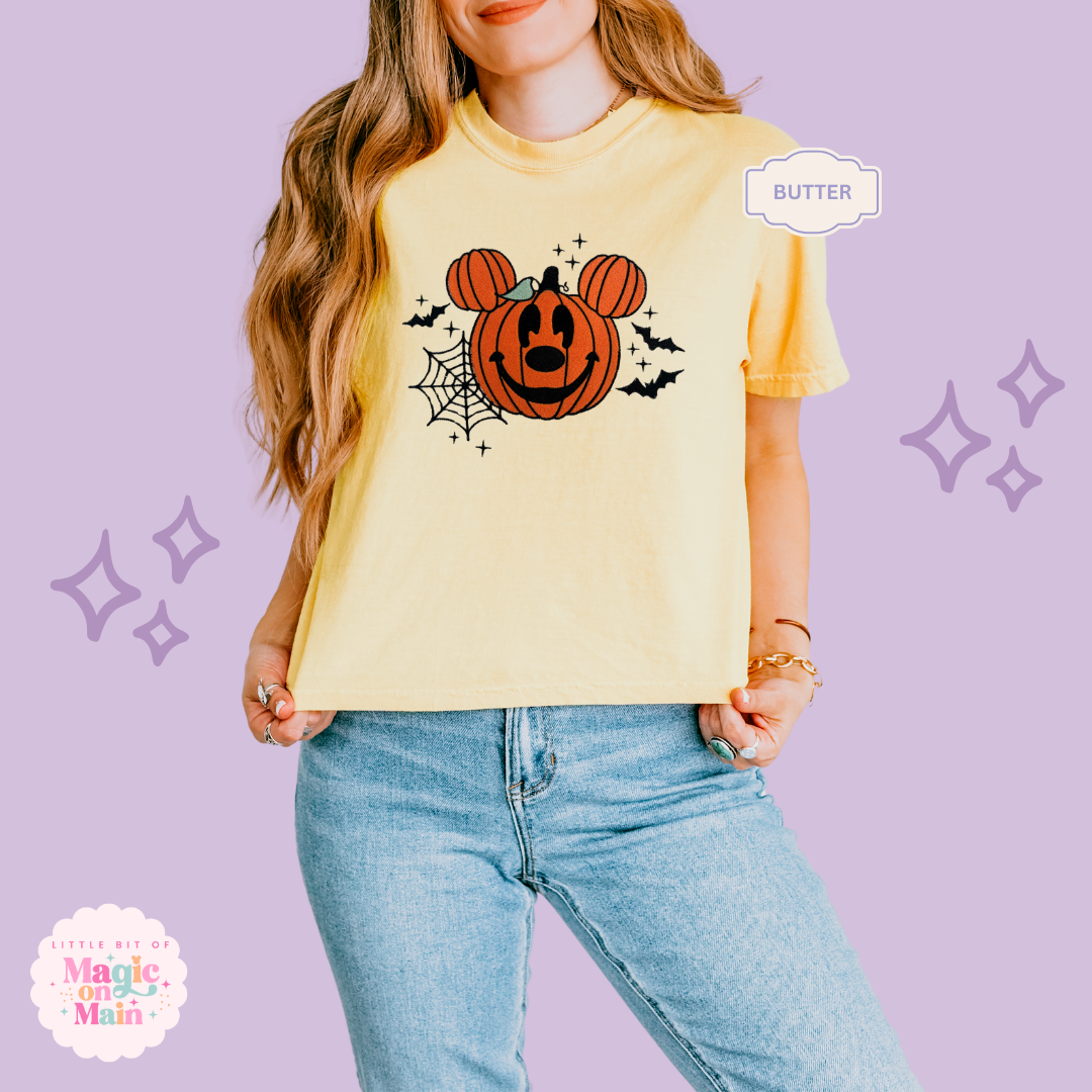 EMBROIDERED ORANGE PUMPKIN - EXCLUSIVE TO MoM - WOMENS BOXY T-SHIRT