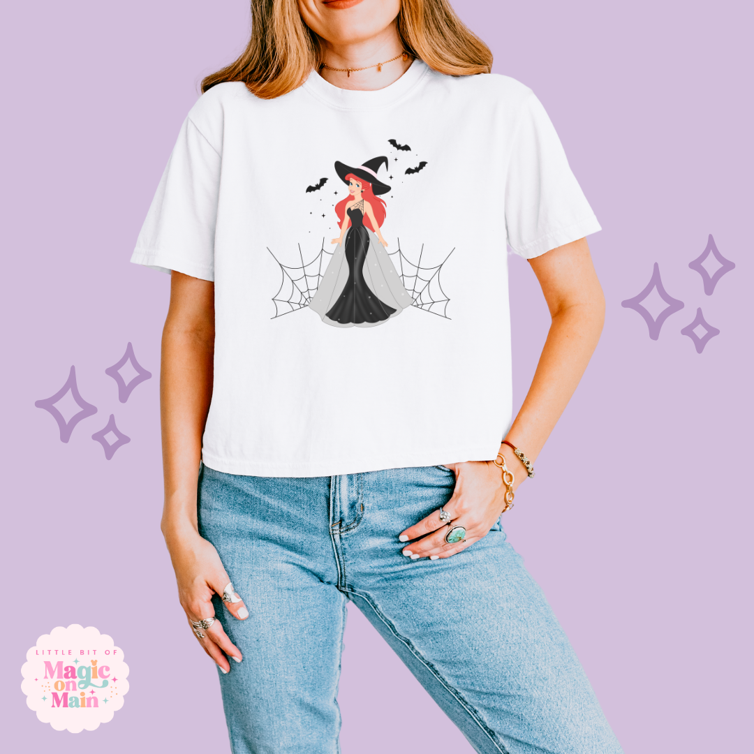 PRINTED SPOOKY ARIEL - WOMENS BOXY T-SHIRT