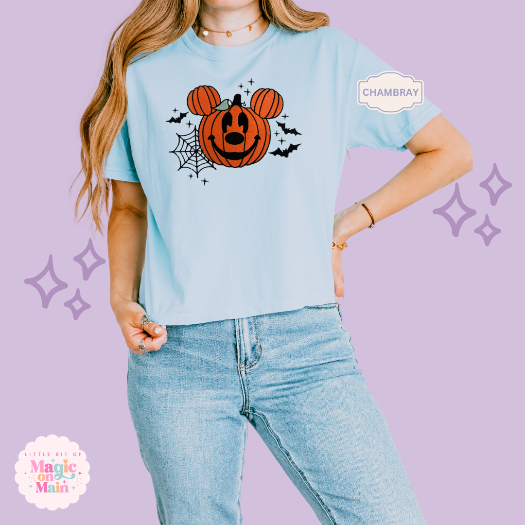 EMBROIDERED ORANGE PUMPKIN - EXCLUSIVE TO MoM - WOMENS BOXY T-SHIRT