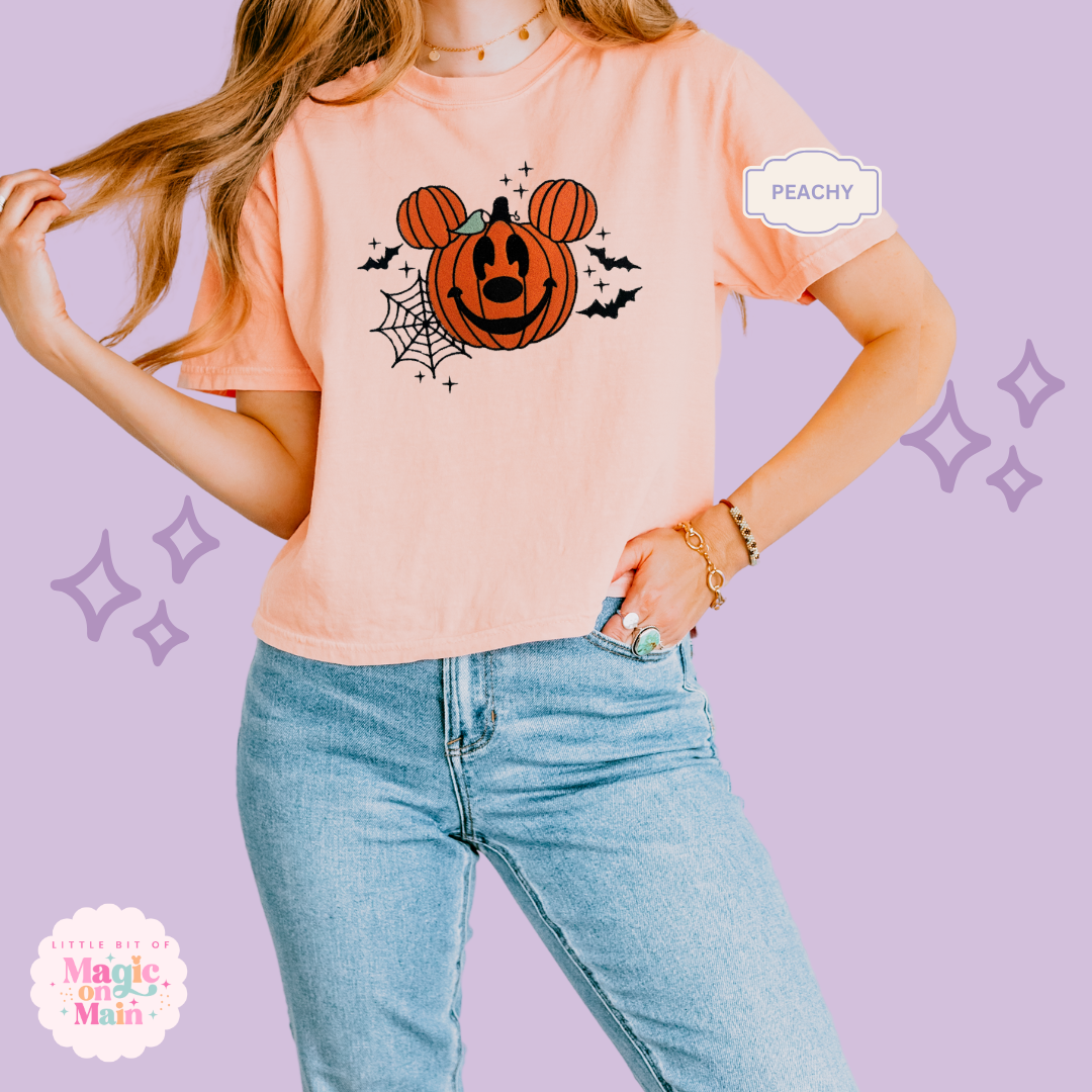 EMBROIDERED ORANGE PUMPKIN - EXCLUSIVE TO MoM - WOMENS BOXY T-SHIRT