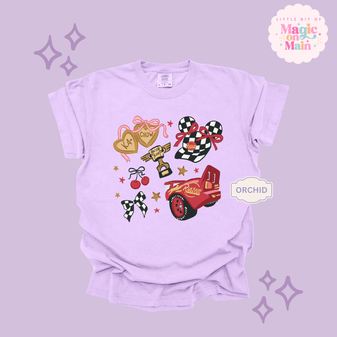 PRINTED RED CAR ELEMENTS COQUETTE - ADULT T-SHIRT
