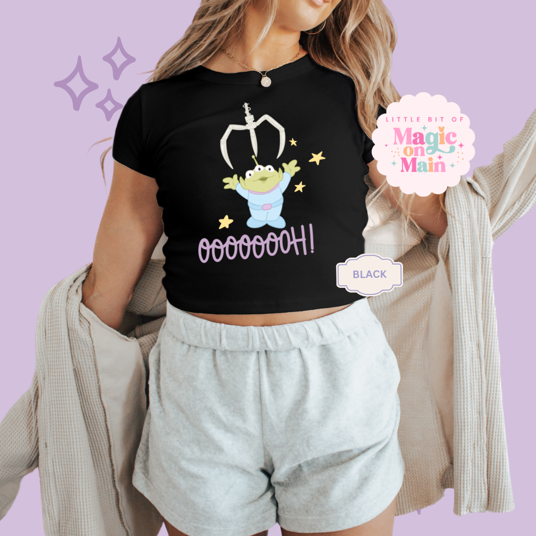 PRINTED ALIEN CLAW - EXCLUSIVE TO MoM - WOMENS CROPPED RIBBED BABY TEE