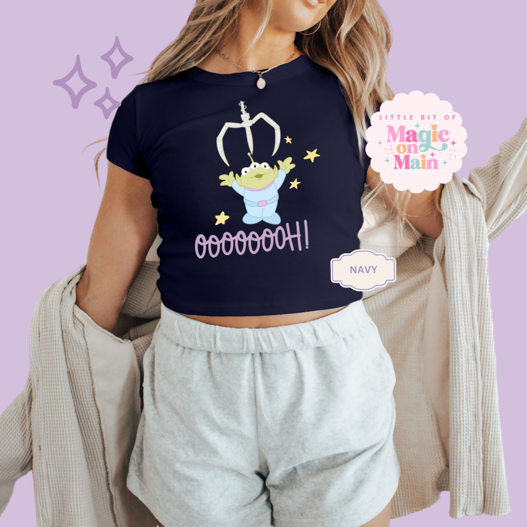 PRINTED ALIEN CLAW - EXCLUSIVE TO MoM - WOMENS CROPPED RIBBED BABY TEE