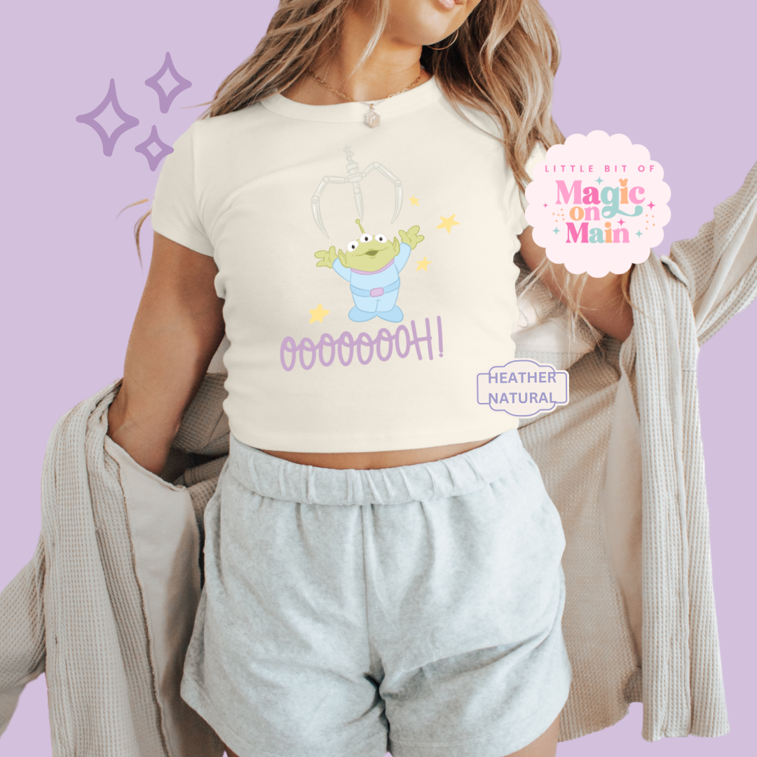 PRINTED ALIEN CLAW - EXCLUSIVE TO MoM - WOMENS CROPPED RIBBED BABY TEE