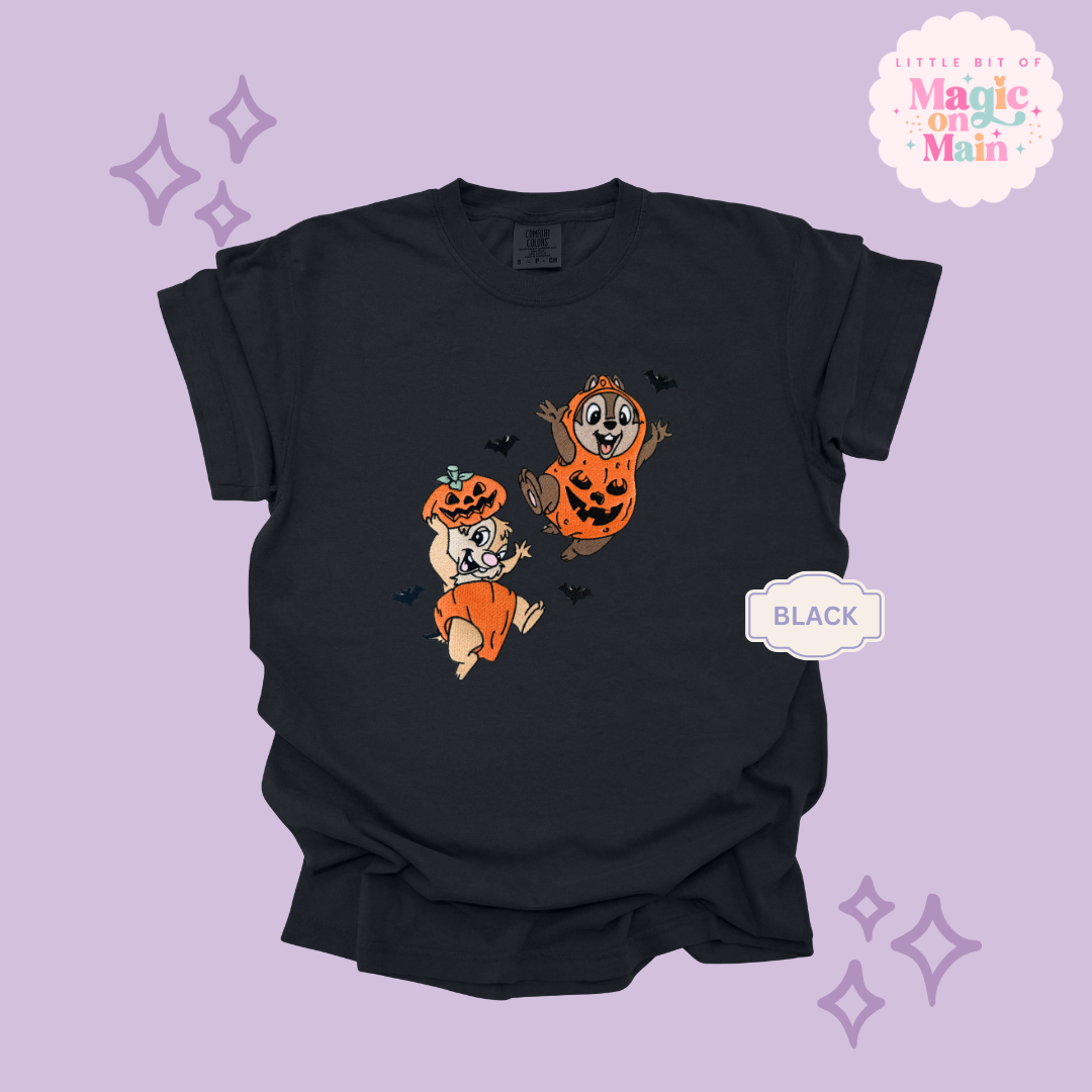 EMBROIDERED CHIPMUNKS - ADULT T-SHIRT
