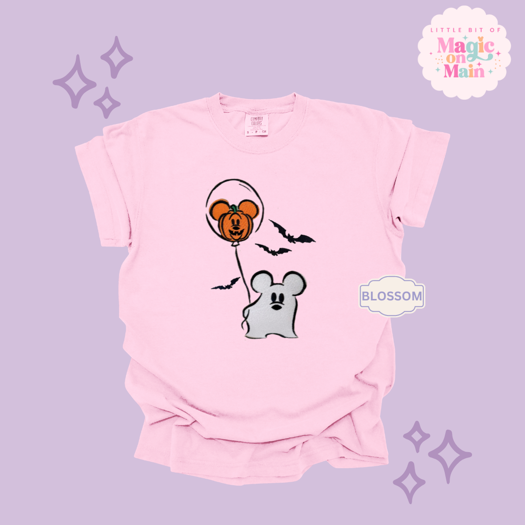 EMBROIDERED CLASSIC MICKEY GHOIST - ADULT T-SHIRT