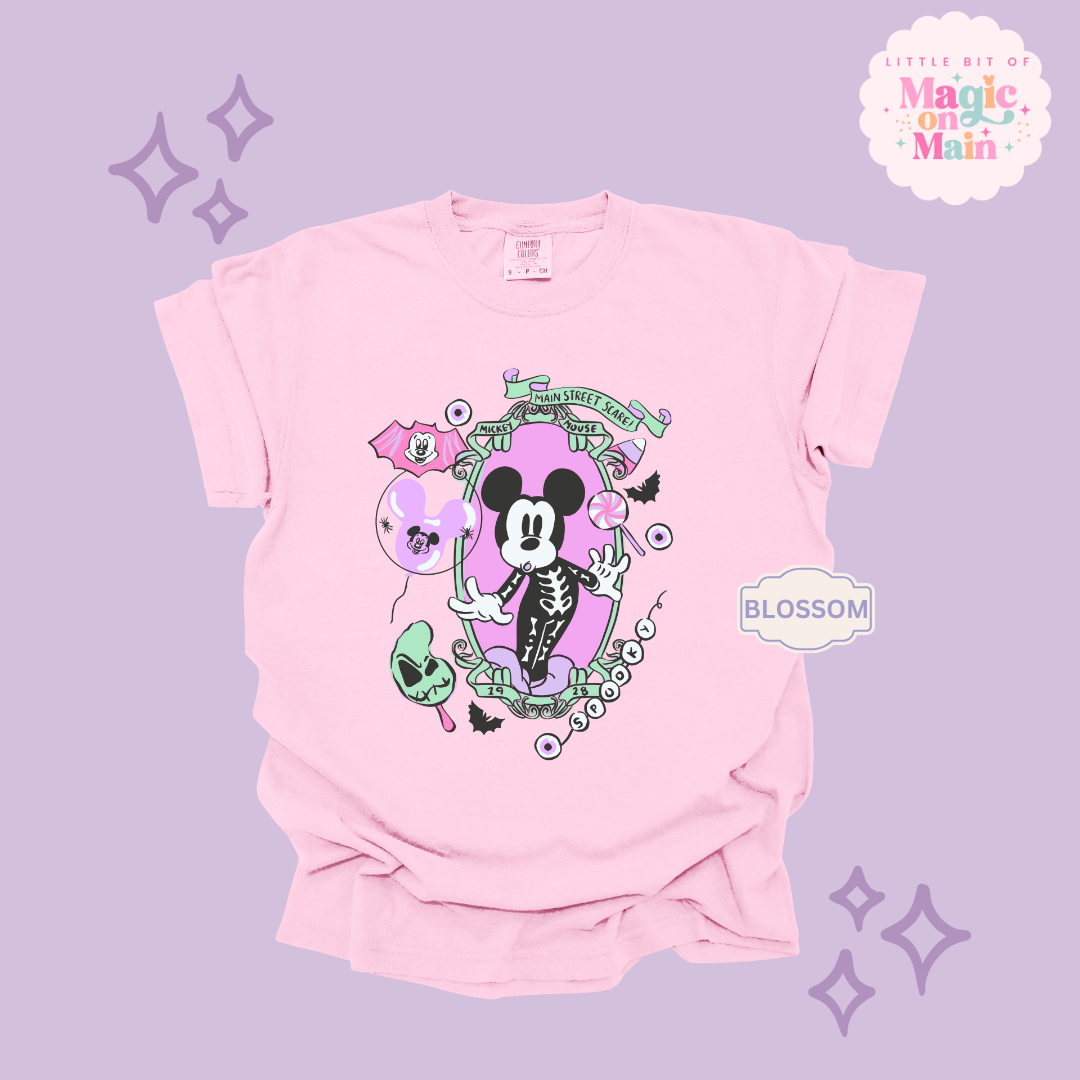 PRINTED NEON HALLOWEEN MICKEY - ADULT T-SHIRT