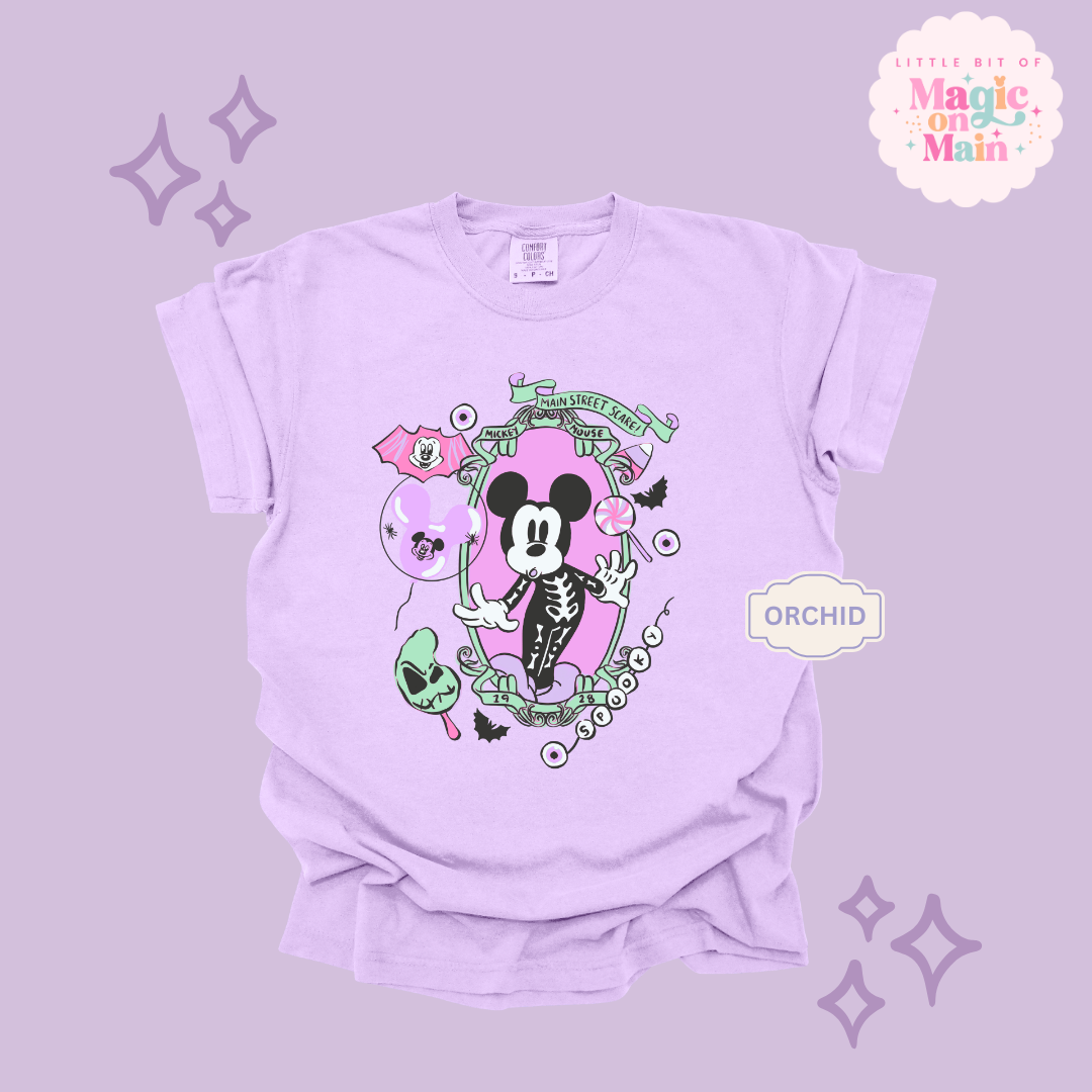 PRINTED NEON HALLOWEEN MICKEY - ADULT T-SHIRT