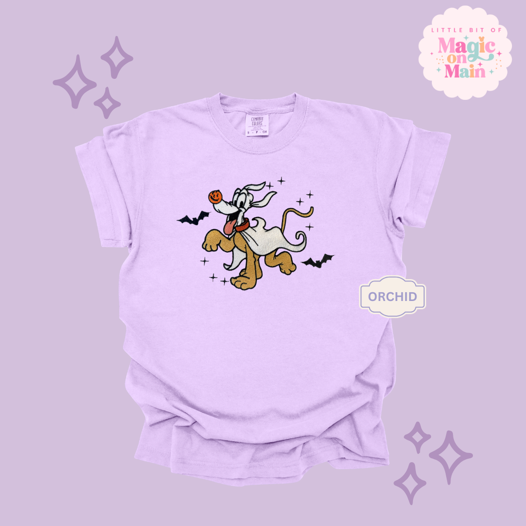 EMBROIDERED GHOST PLUTO - ADULT T-SHIRT
