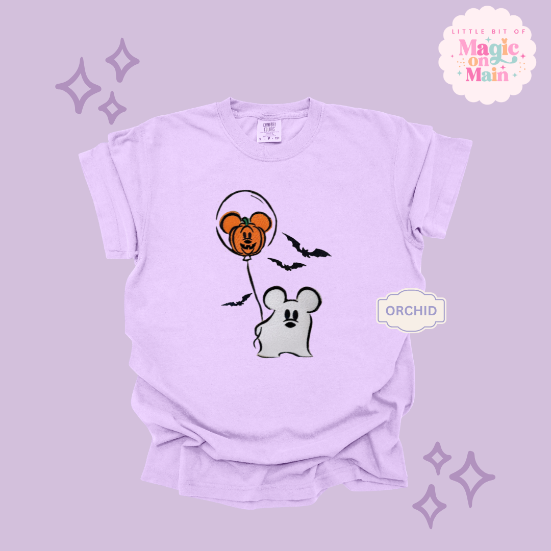 EMBROIDERED CLASSIC MICKEY GHOIST - ADULT T-SHIRT