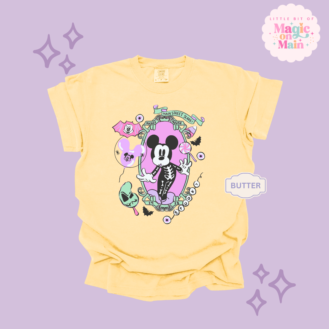 PRINTED NEON HALLOWEEN MICKEY - ADULT T-SHIRT