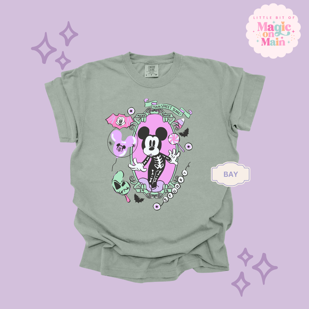 PRINTED NEON HALLOWEEN MICKEY - ADULT T-SHIRT