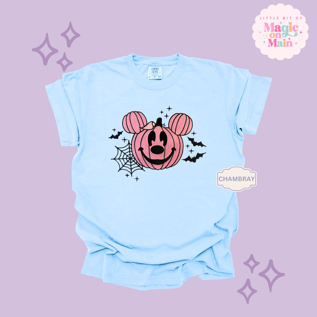 EMBROIDERED PINK PUMPKIN - EXCLUSIVE TO MoM - ADULT T-SHIRT