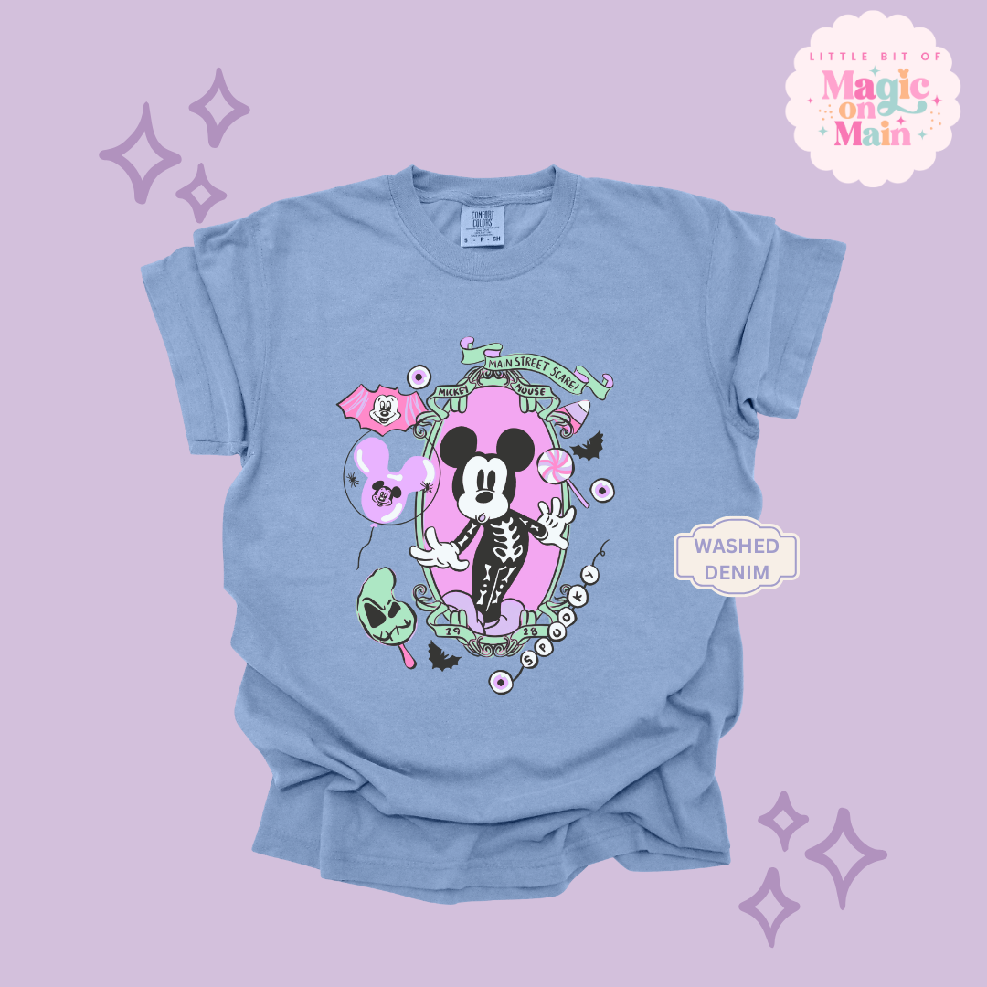 PRINTED NEON HALLOWEEN MICKEY - ADULT T-SHIRT
