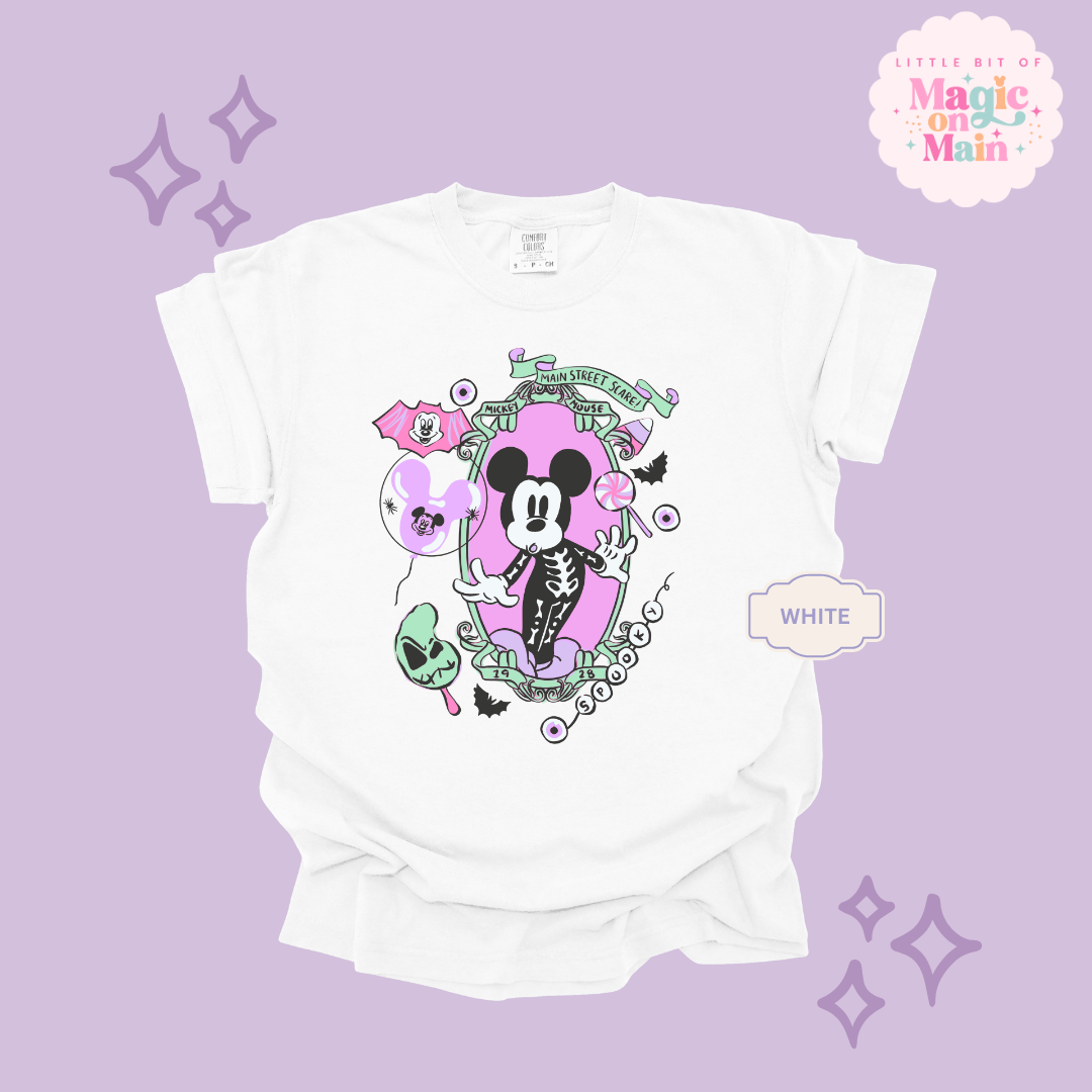 PRINTED NEON HALLOWEEN MICKEY - ADULT T-SHIRT