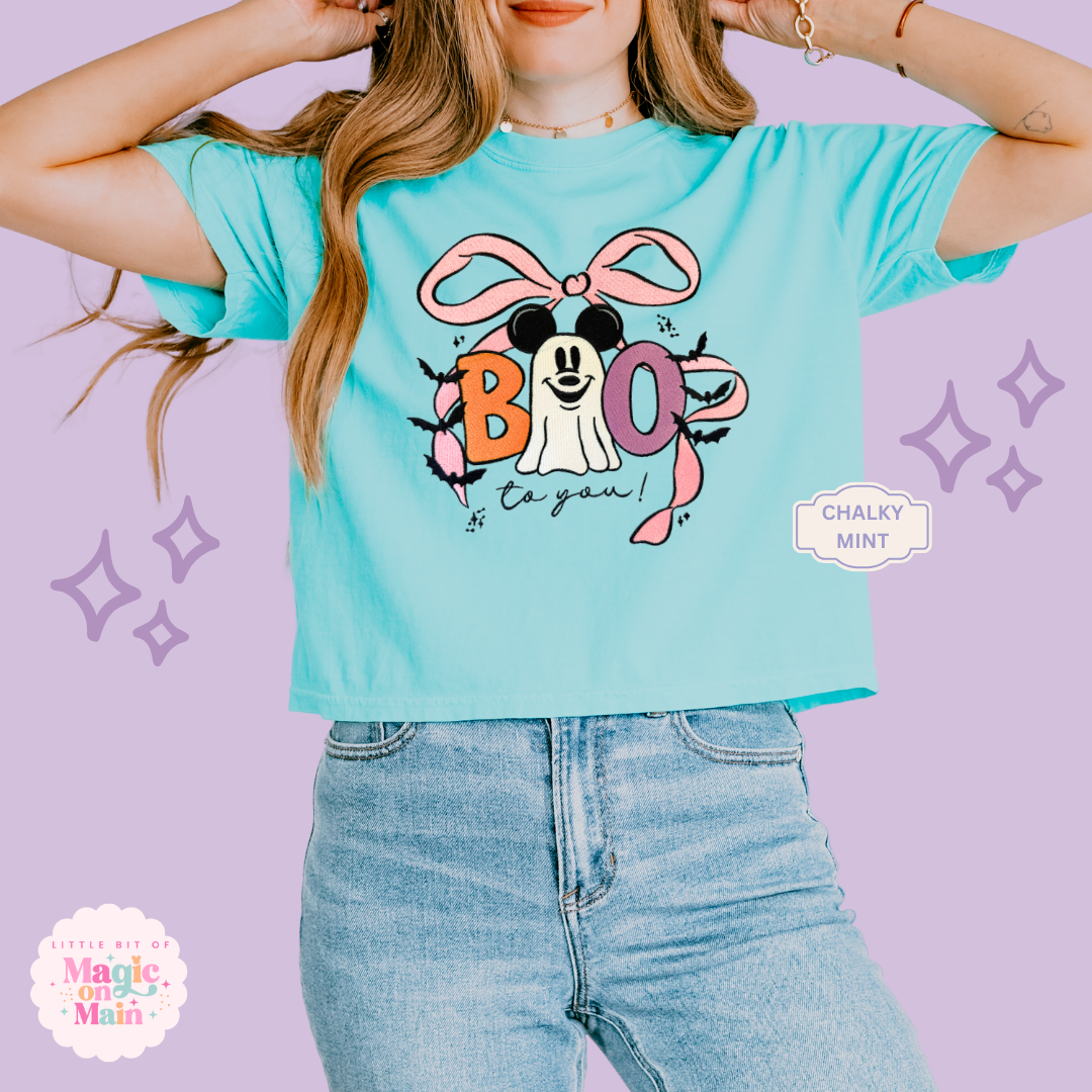 EMBROIDERED BOO TO YOU - WOMENS BOXY T-SHIRT