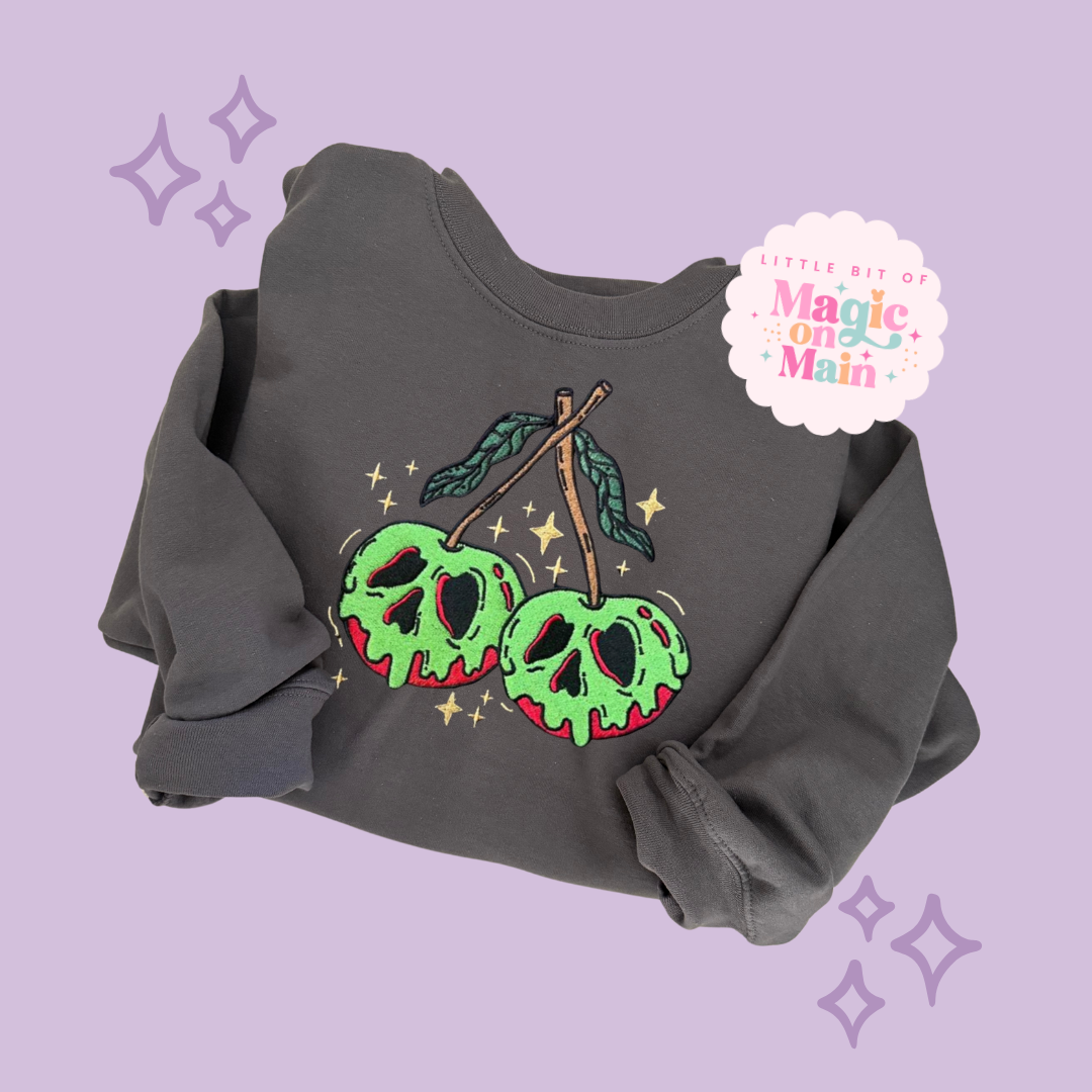 EMBROIDERED POISON APPLES - ADULT SWEATSHIRT