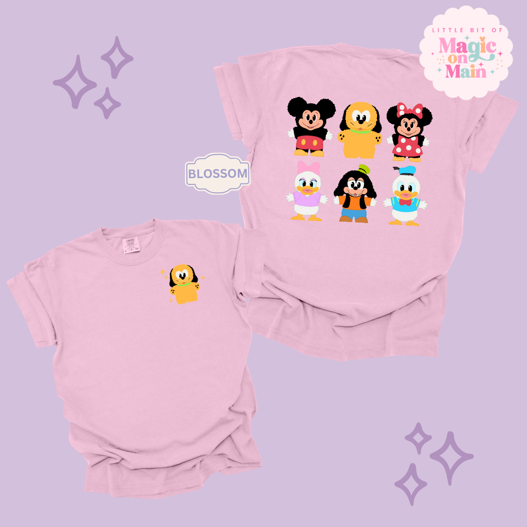 STUFFED CHARACTERS FRONT AND BACK PRINT - PLUTO - ADULT T-SHIRT