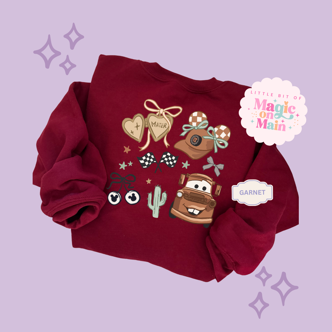 PRINTED BROWN TRUCK COQUETTE - ADULT SWEATSHIRT