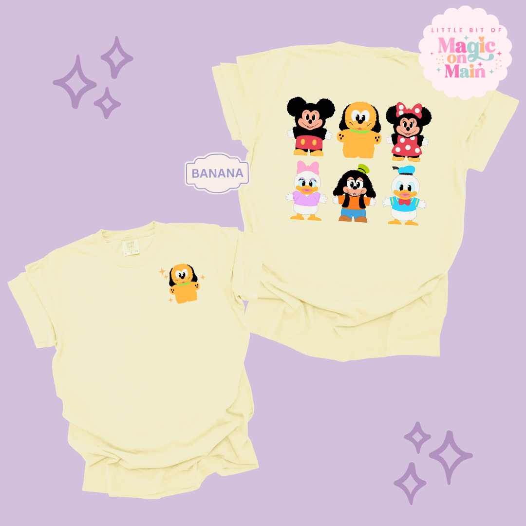 STUFFED CHARACTERS FRONT AND BACK PRINT - PLUTO - ADULT T-SHIRT