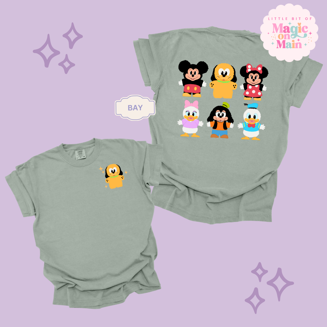 STUFFED CHARACTERS FRONT AND BACK PRINT - PLUTO - ADULT T-SHIRT