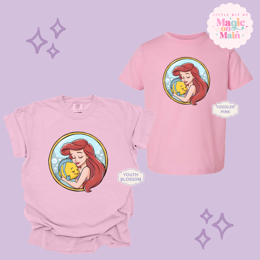 PRINTED MERMAID ROUND LOCKET - YOUTH/TODDLER