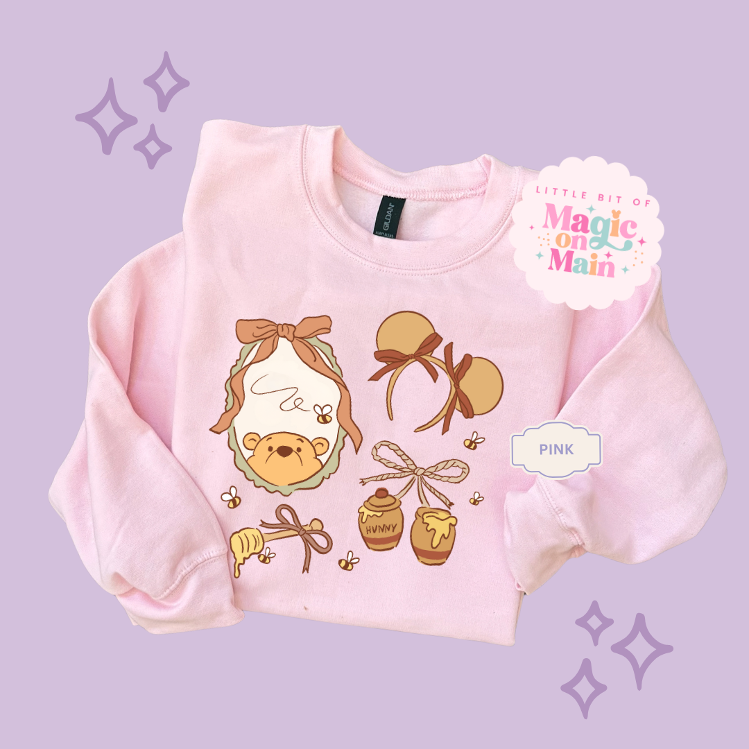 PRINTED WINNIE THE POOH COQUETTE - ADULT SWEATSHIRT