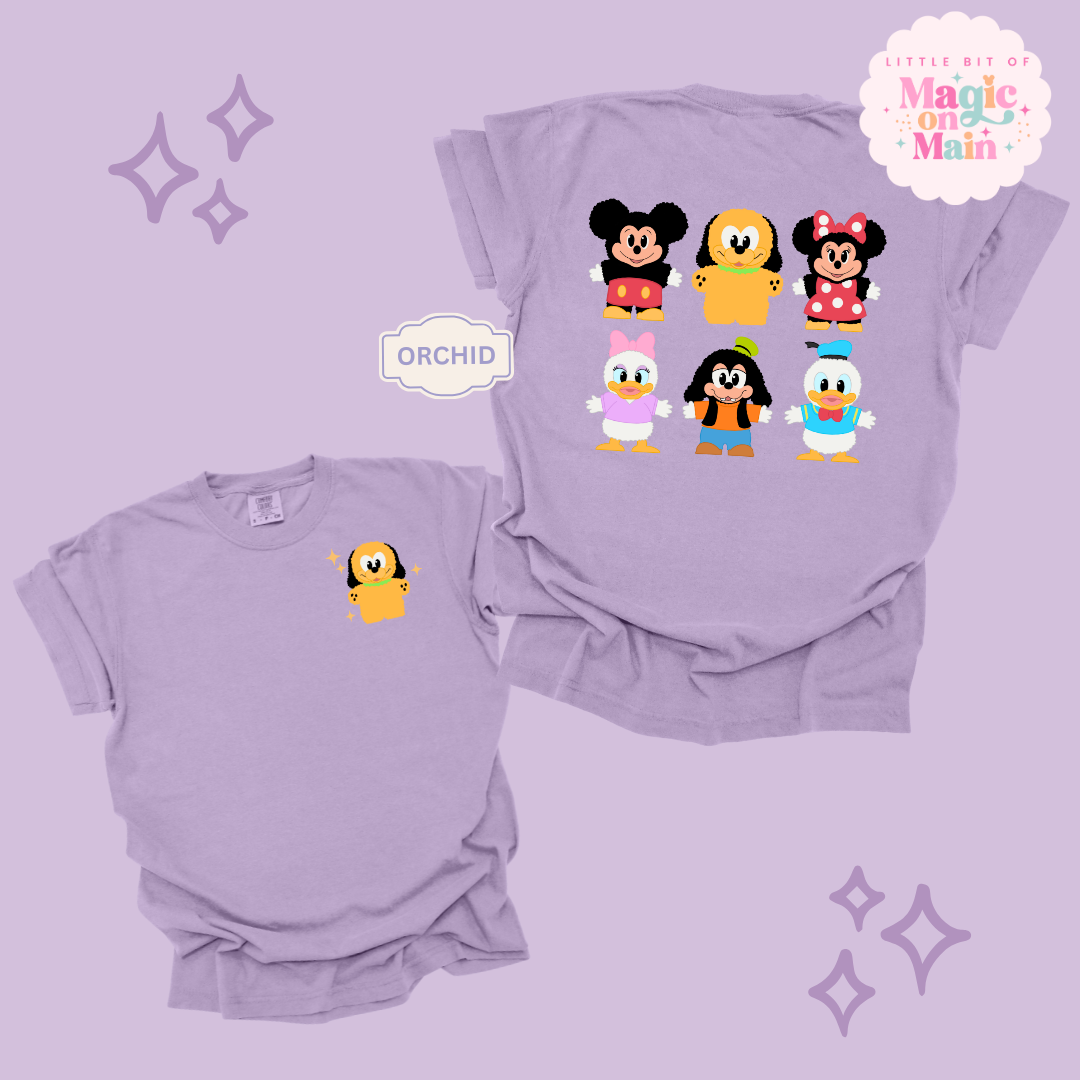 STUFFED CHARACTERS FRONT AND BACK PRINT - PLUTO - ADULT T-SHIRT