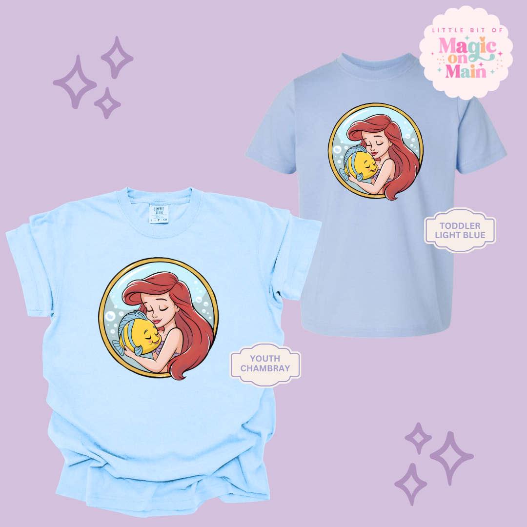 PRINTED MERMAID ROUND LOCKET - YOUTH/TODDLER