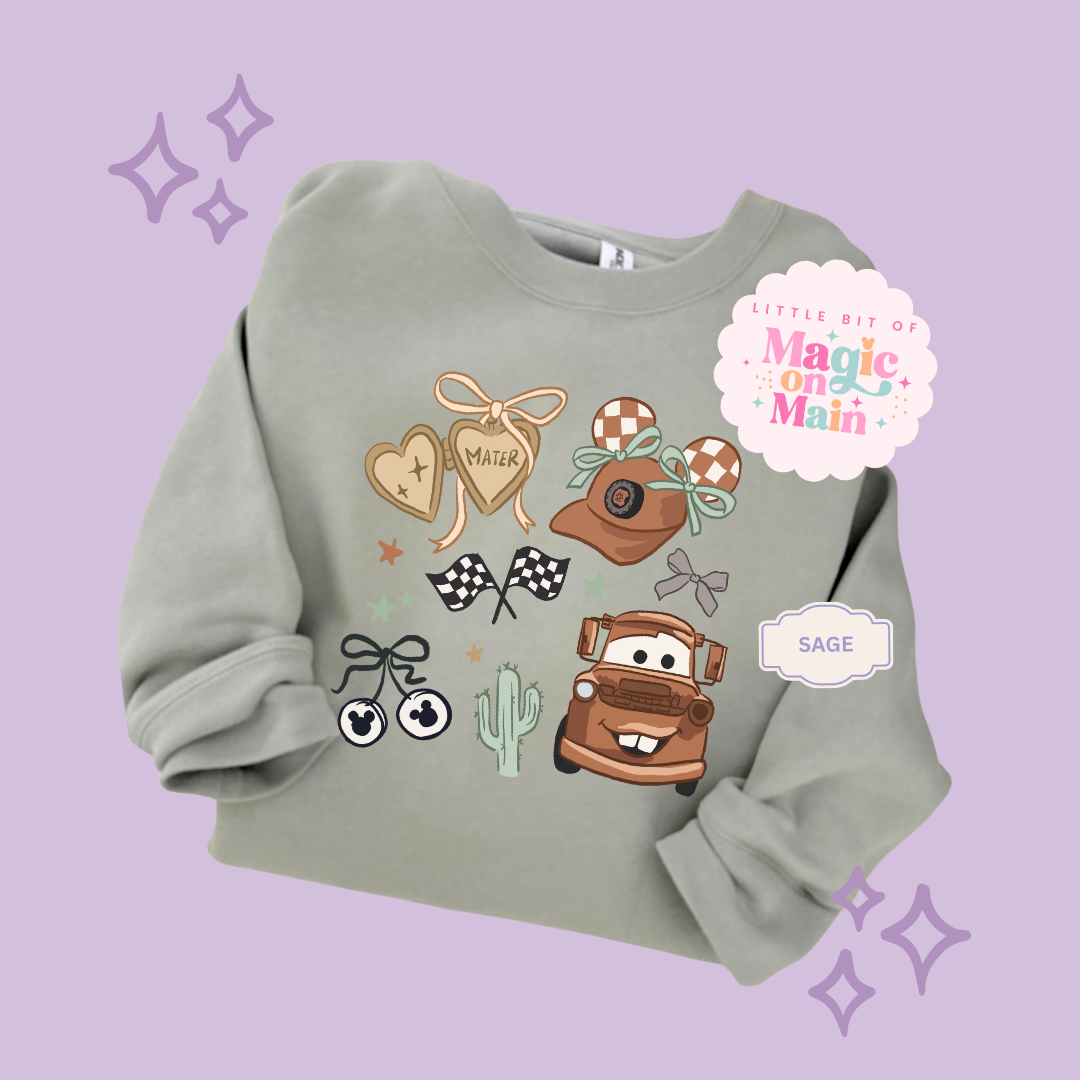 PRINTED BROWN TRUCK COQUETTE - ADULT SWEATSHIRT
