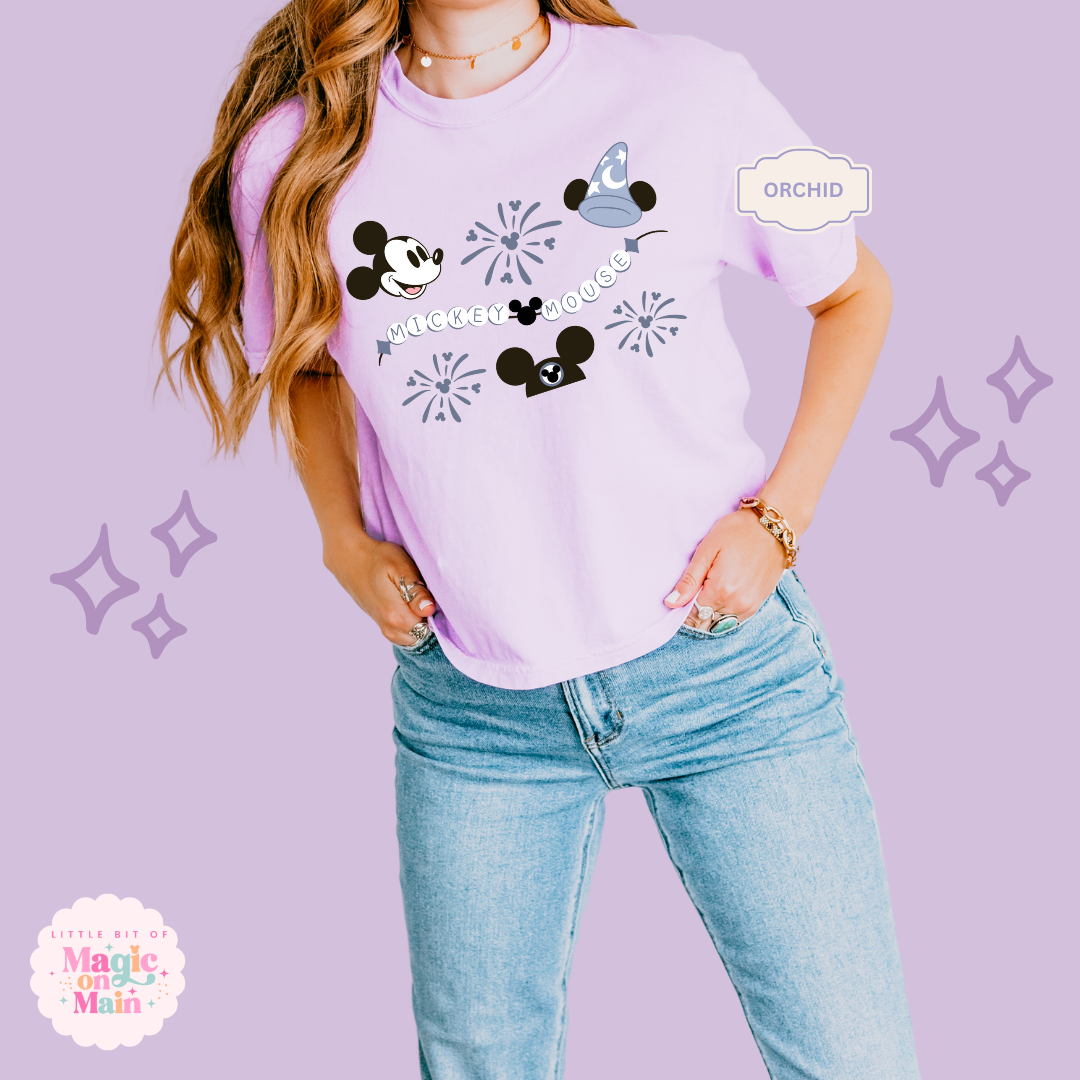 PRINTED BLUE MICKEY - WOMENS BOXY T-SHIRT