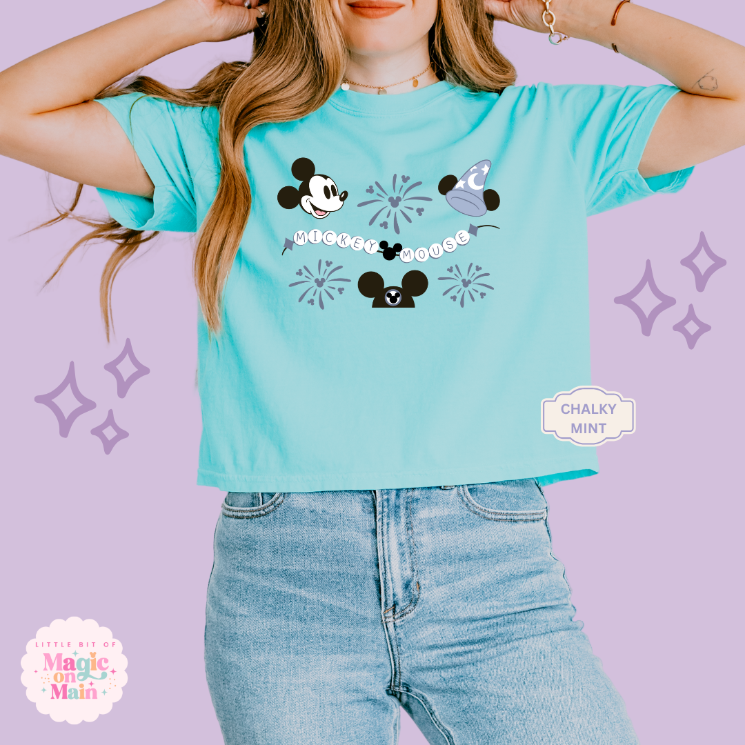 PRINTED BLUE MICKEY - WOMENS BOXY T-SHIRT