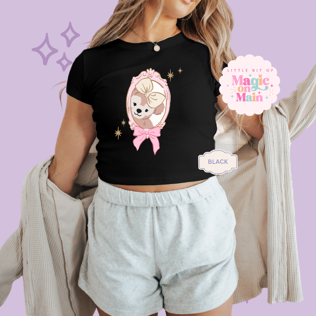 PRINTED PARK GIRLIE SHELLIE MAY - WOMENS CROPPED RIBBED BABY TEE