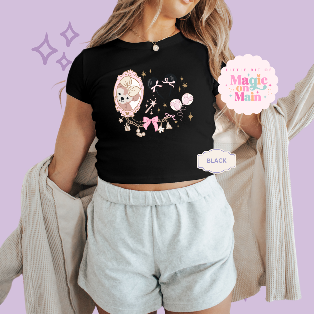 PRINTED PARK GIRLIE - WOMENS CROPPED RIBBED BABY TEE