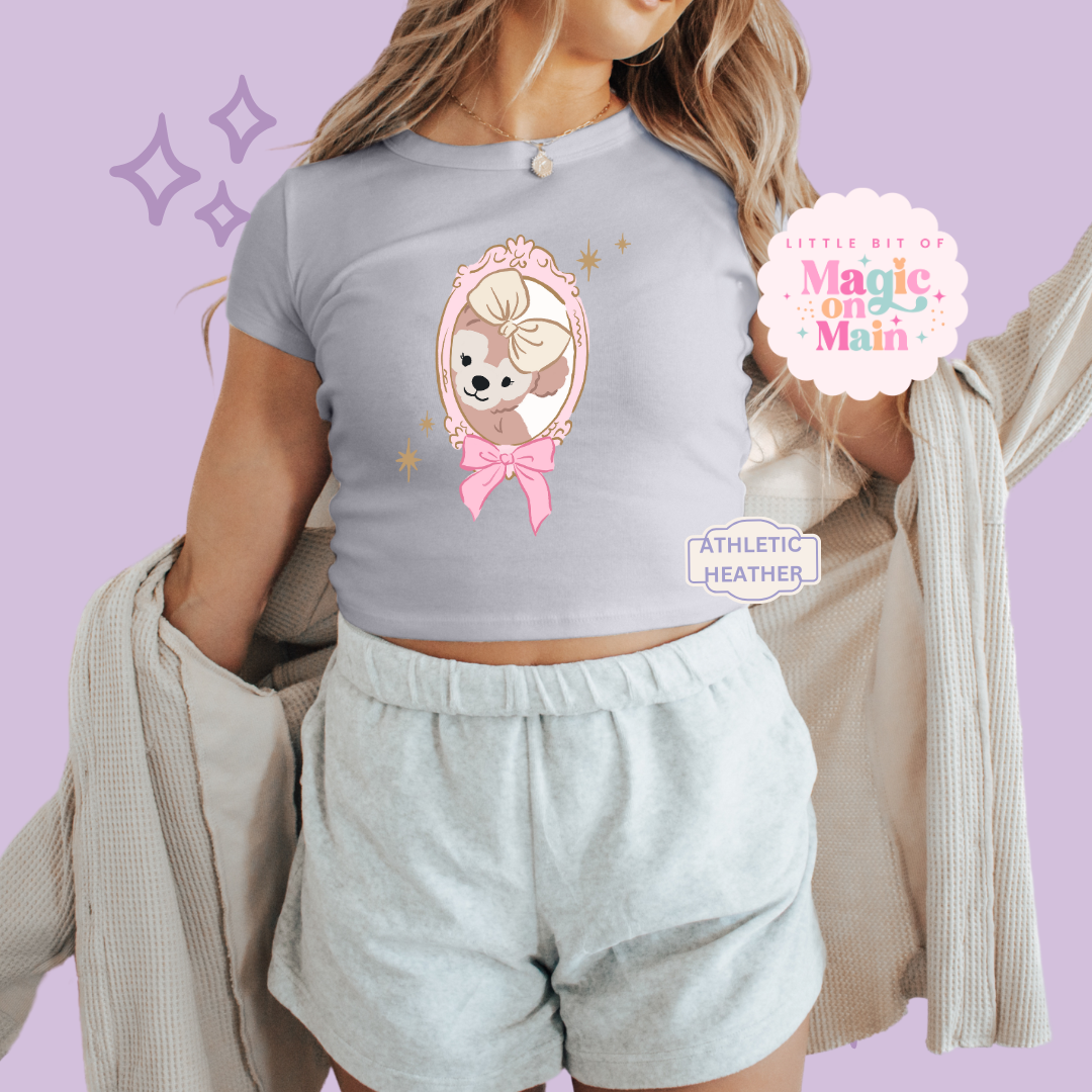 PRINTED PARK GIRLIE SHELLIE MAY - WOMENS CROPPED RIBBED BABY TEE