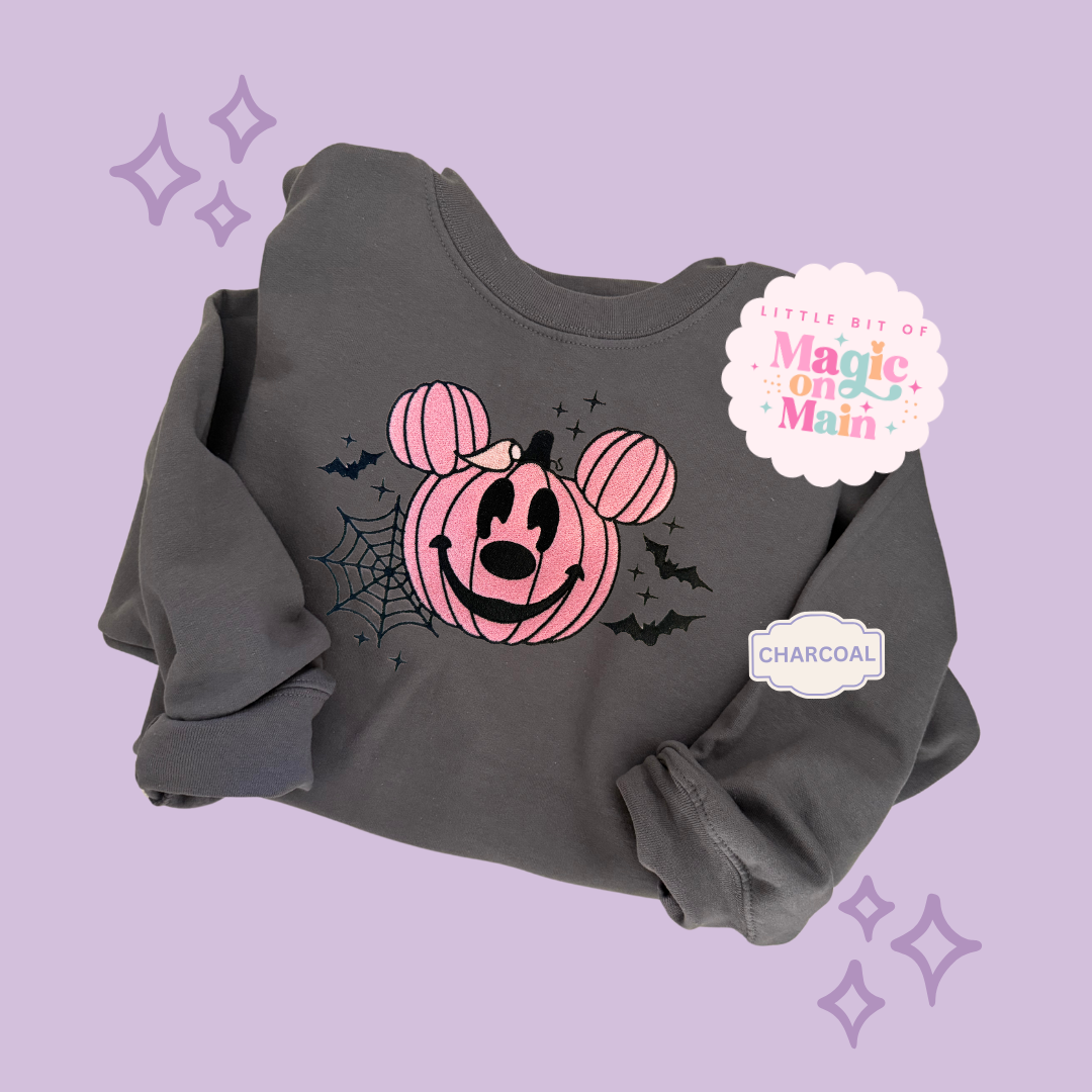 EMBROIDERED PINK PUMPKIN - EXCLUSIVE TO MoM - ADULT SWEATSHIRT