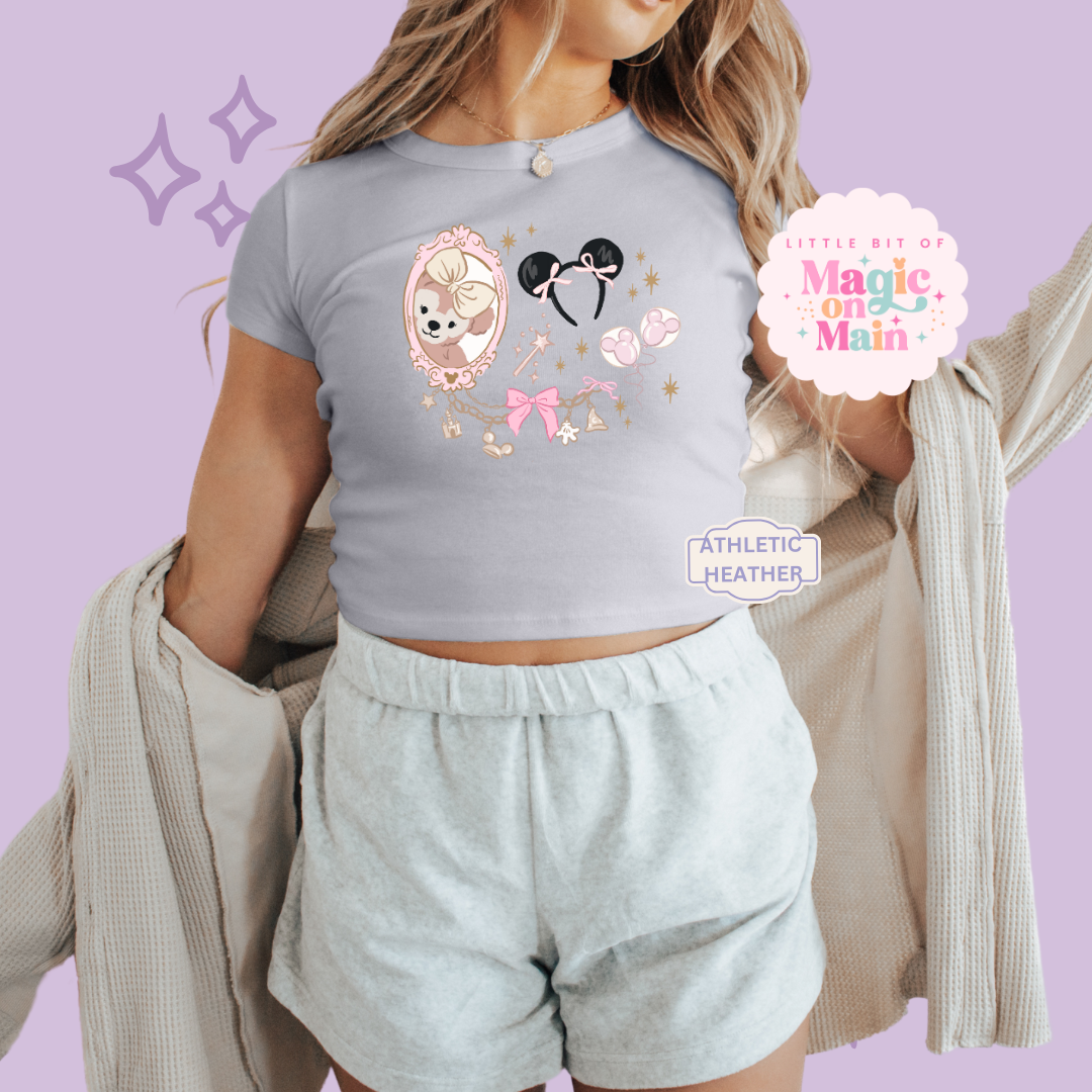 PRINTED PARK GIRLIE - WOMENS CROPPED RIBBED BABY TEE