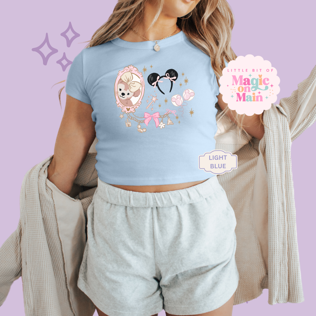 PRINTED PARK GIRLIE - WOMENS CROPPED RIBBED BABY TEE