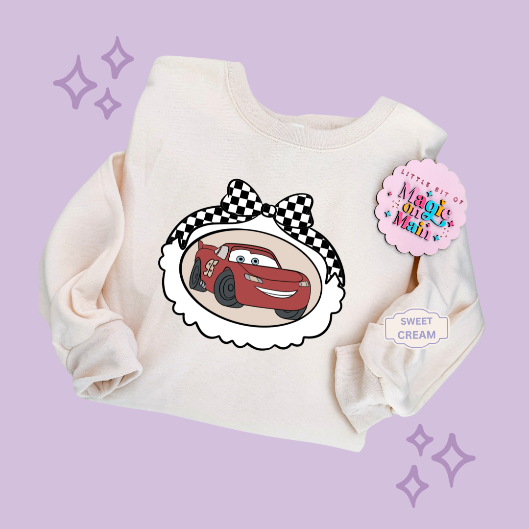 PRINTED RED CAR COQUETTE - ADULT SWEATSHIRT