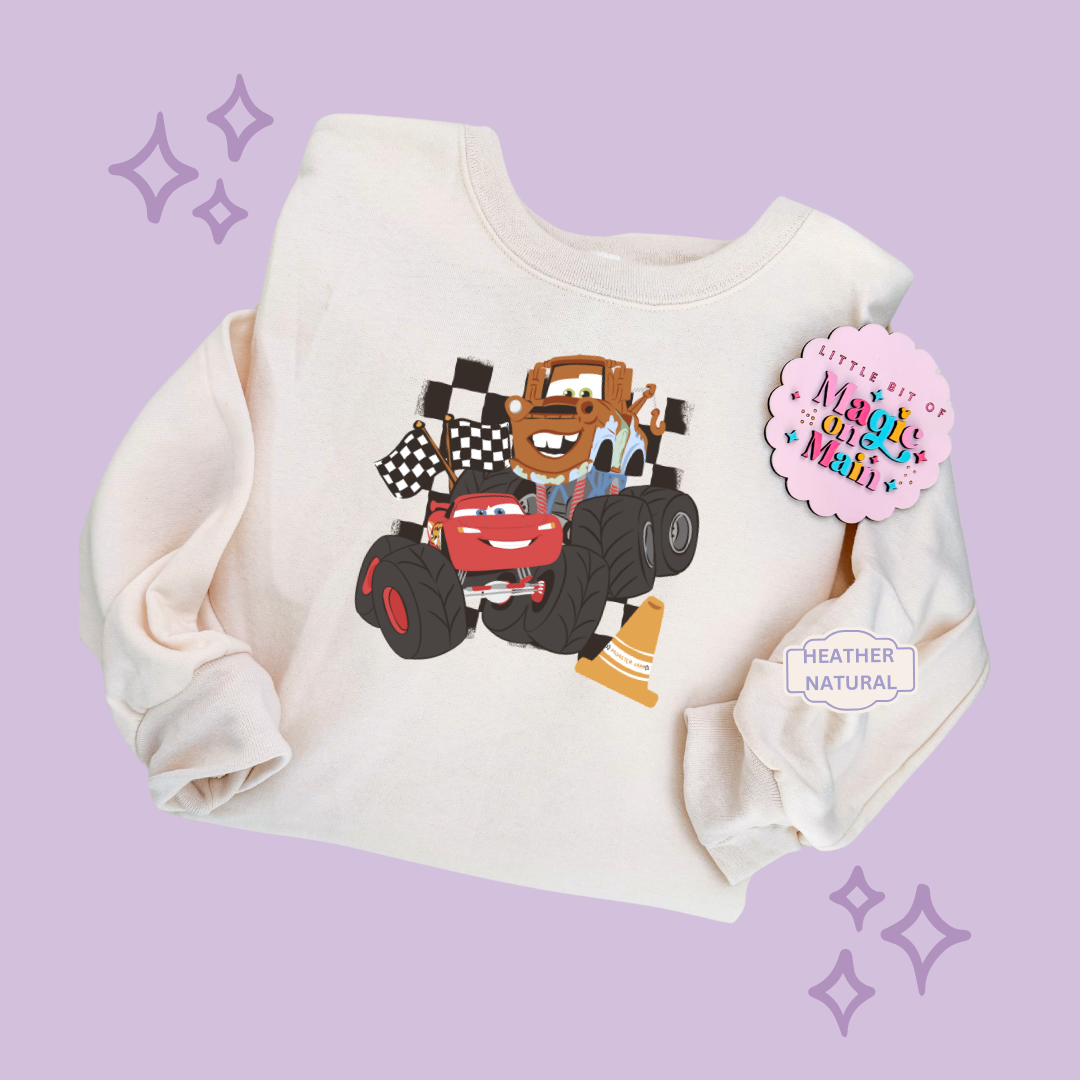 PRINTED CAR FRIENDS - TODDLER / YOUTH SWEATSHIRT