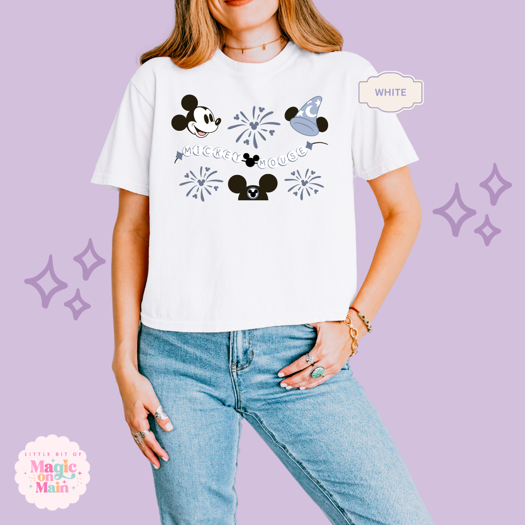 PRINTED BLUE MICKEY - WOMENS BOXY T-SHIRT
